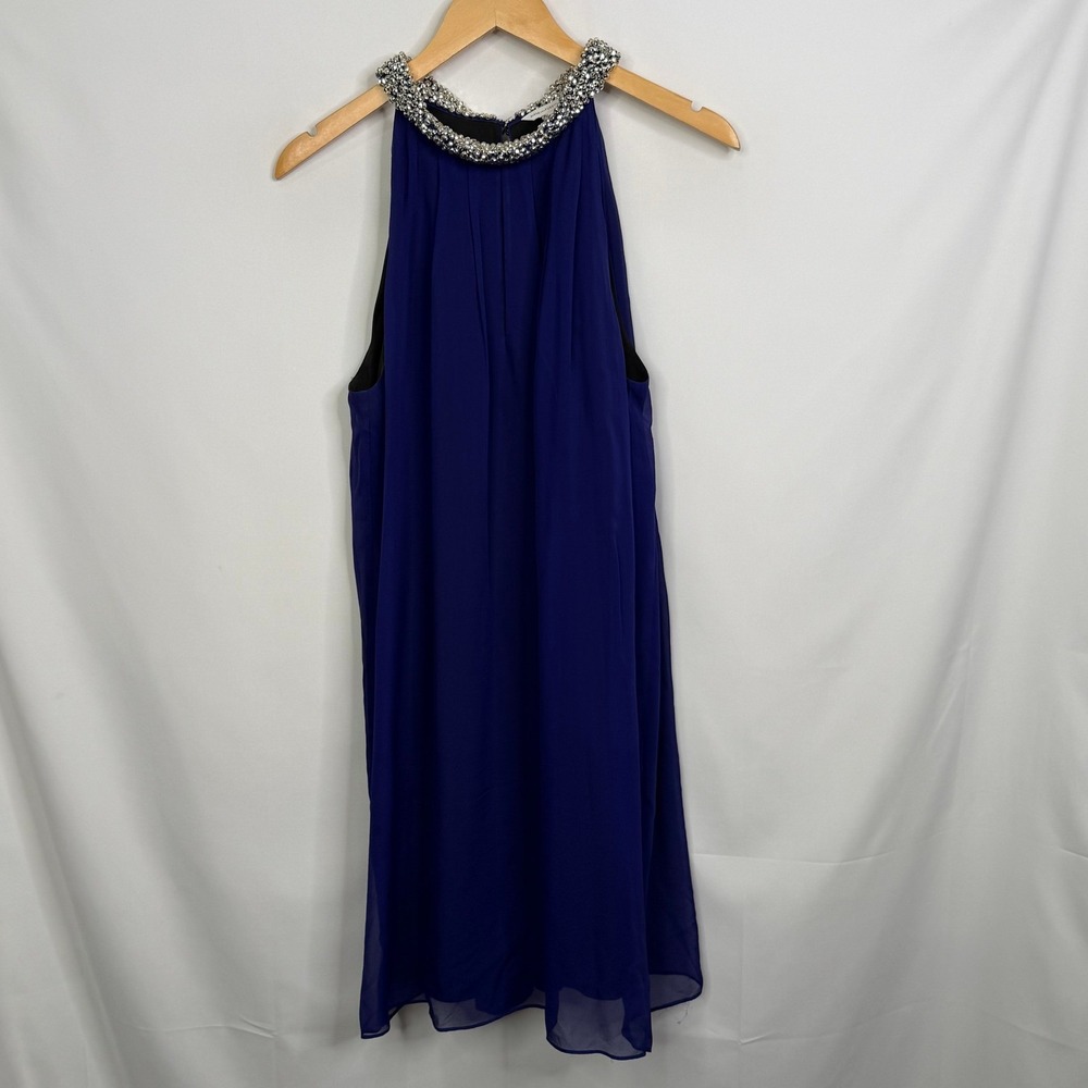 Diane von Furstenberg DVF Lainey Embellished Silk Halter Dress Royal Blue - Picture 11 of 11